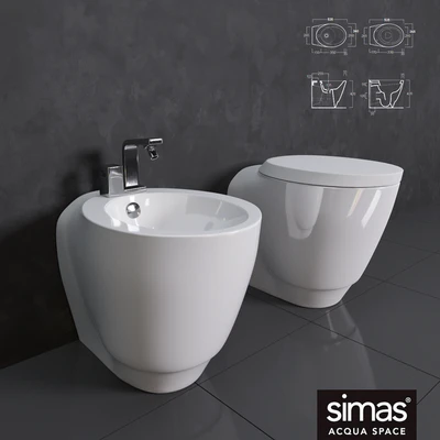 Simas bidet and toilet Bohémien — Ver 1