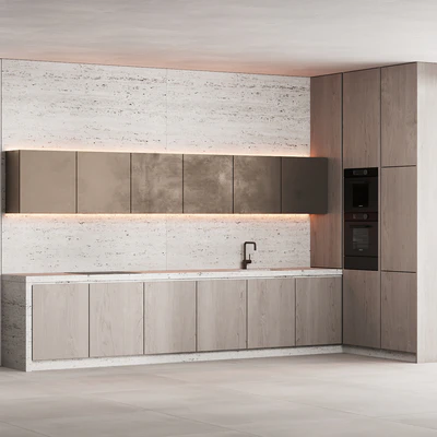 190 modern kitchen 10 japandi wood bronze travertine 00 — Ver 3