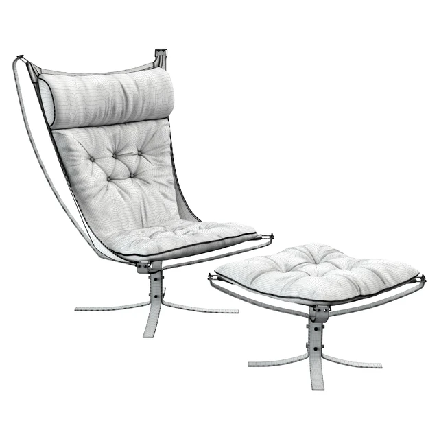 Falcon Chrome Chair & Ottoman — Скачать