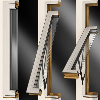 Откидное распашное деревянное металлическое окно / Top swing hinged wooden metal window — Вид 4
