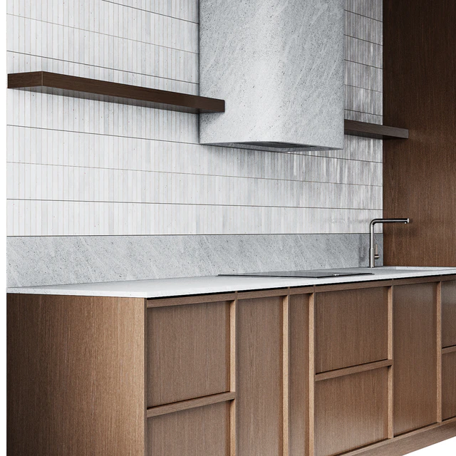 Modern kitchen with ceramic tiles — Descargar