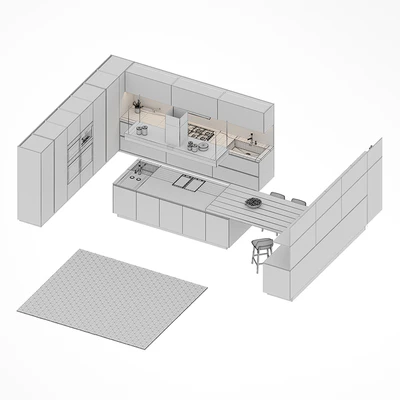 Кухня Poliform Varenna Alea 4 (vray GGX, corona PBR) — Вид 2