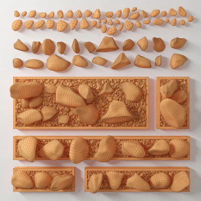 Flowerbed pebble rock decor street — Ver 3