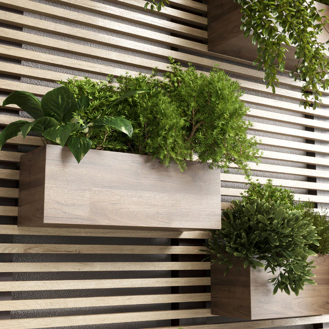 Indoor plant-plant stand wood vase 03 — Descargar