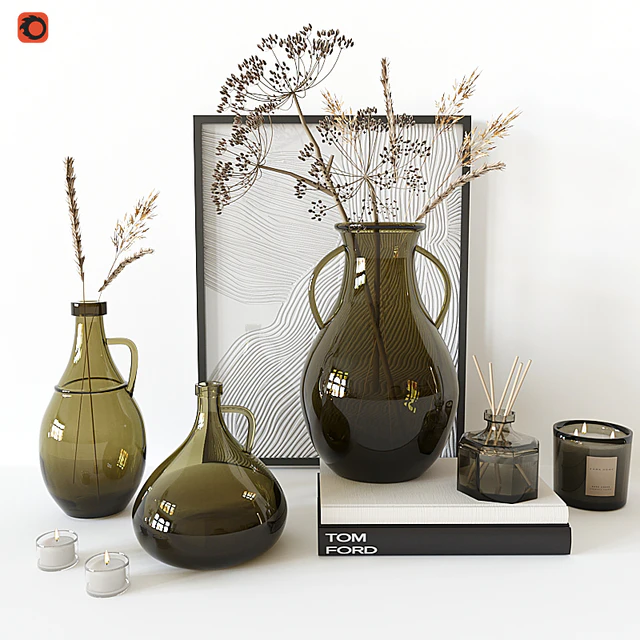 Decorative set with Glass Vase 02 — Descargar