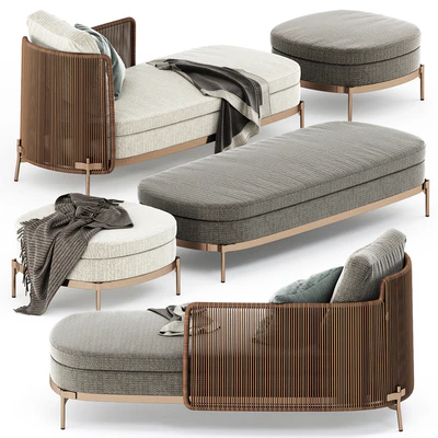 TAPE CORD PAOLINA and BENCH and OTTOMAN by Minotti — Ver 1