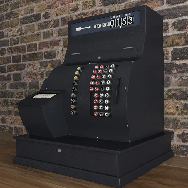 Кассовый аппарат / Antique National Cash Register Size — Скачать