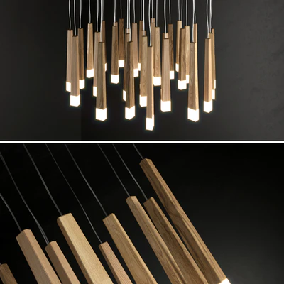 Suspended ash lamp with LED lamp — Ver 2
