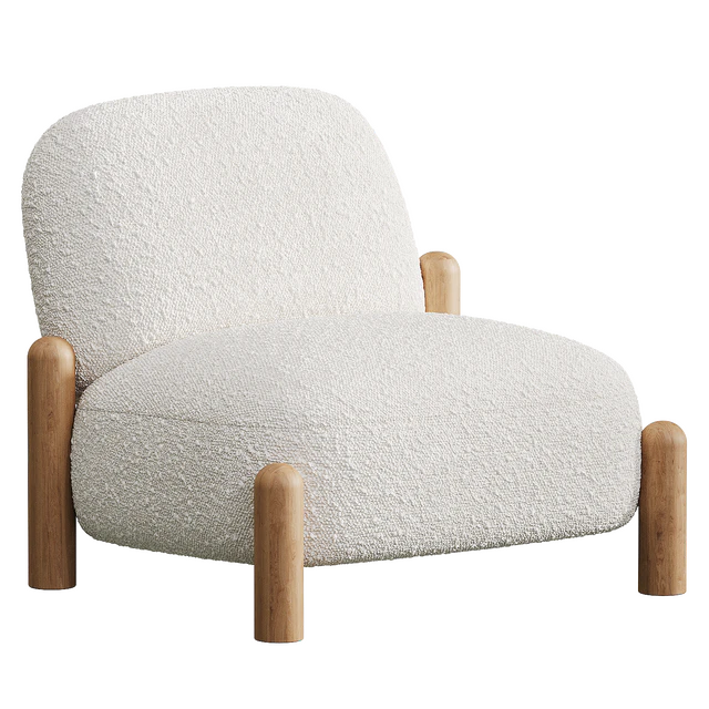 Armchair with chenille upholstery Boldi — Descargar
