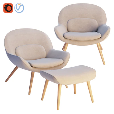 Steelcase x Bolia - Philippa Armchair & Pouf — Ver 1