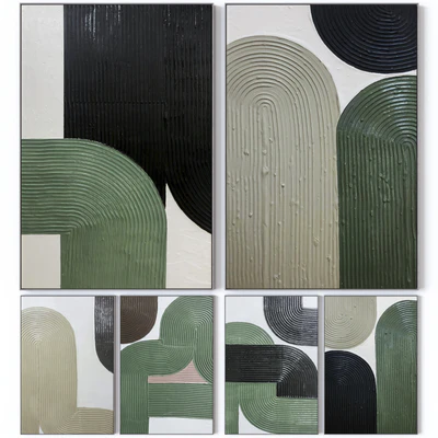 Set of six large wall paintings 2458 — Ver 1