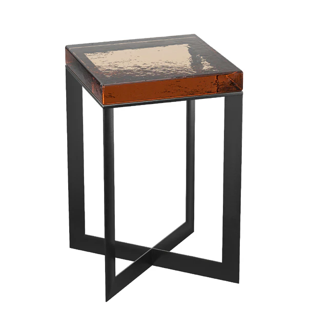 Lennie Amber Cast Glass End Table — Скачать