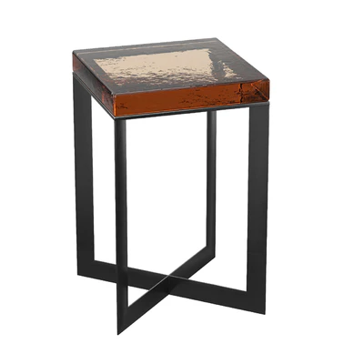 Lennie Amber Cast Glass End Table — Вид 4