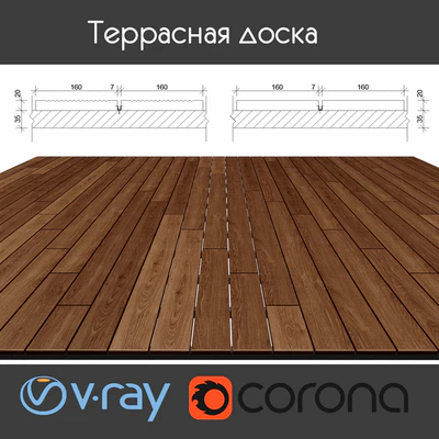 Decking on logs, 4 species, coffee — Ver 1