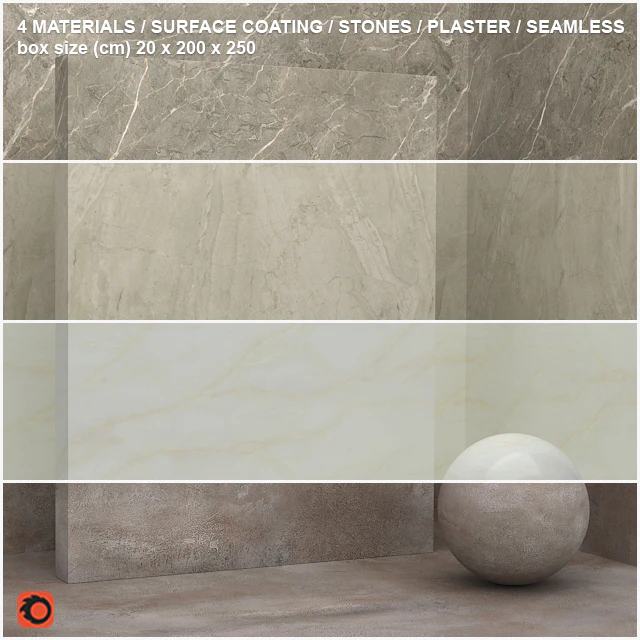 4 materials (seamless) - stone, plaster - set 13 — Descargar