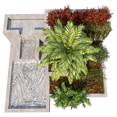 Garden Set with water fountain — Ver 3