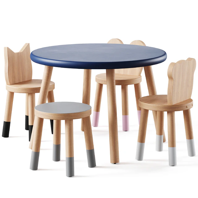Nico & Yeye Round Kids Table and Chairs by Pottery Barn — Скачать