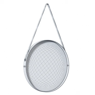 Round leather mirror — Ver 3