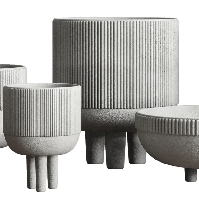 Vase Concrete Indoor Outdoor Set 03 — Descargar