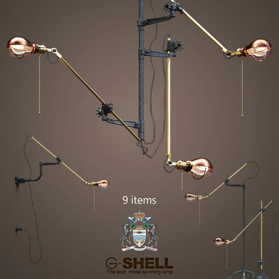 Goldenshell set (9 items) of industrial steampunk extension — Ver 1