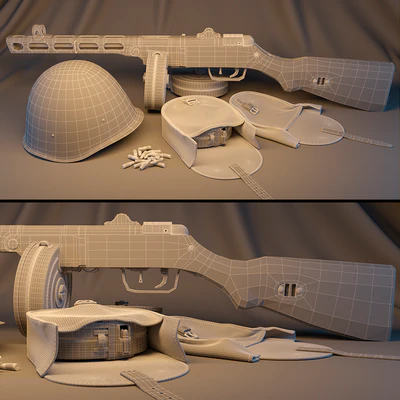Submachine gun Shpagin — Ver 2