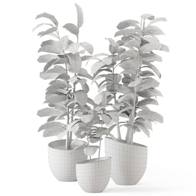 Indoor Plants in rusty Concrete Pot - Set 692 — Вид 5