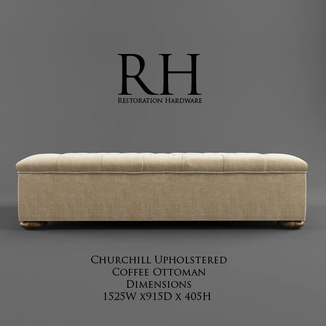 Restoration Hardware /Churchill Upholstered Coffee Ottoman — Скачать