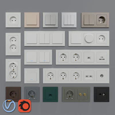 Sockets and switches Schneider Electric Atlas Design — Ver 1