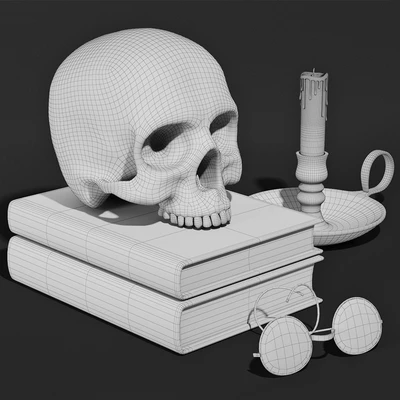 Skull and Books — View 2