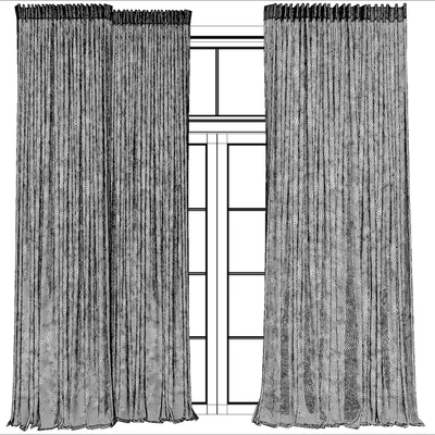 Pinch Pleat Linen Curtain with Tulle 2 — Вид 2