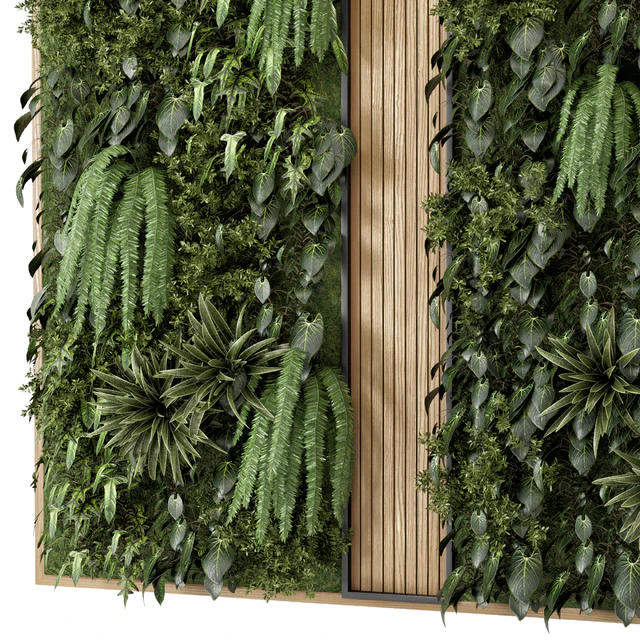 Indoor Wall Vertical Garden in Wooden Base - Set 638 — Descargar