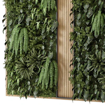 Indoor Wall Vertical Garden in Wooden Base - Set 638 — Ver 4