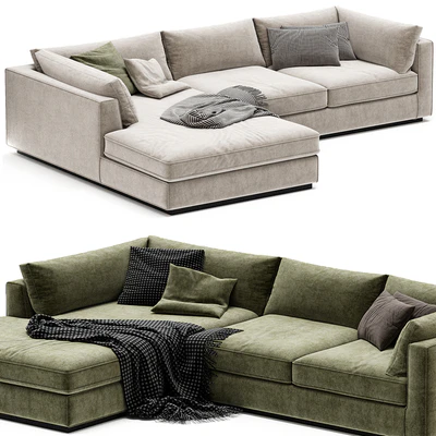 Oceanside Deep 2 Piece Left Arm Bumper Sectional Sofa — Ver 1