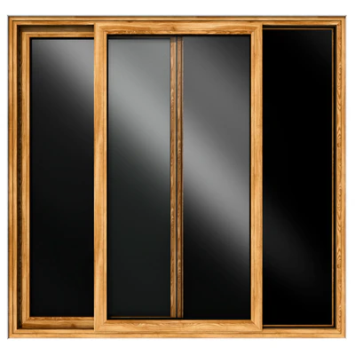 Sliding stained glass wooden doors — Ver 3