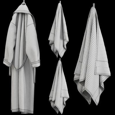 BATHROBE TOWELS WHITE — Ver 2