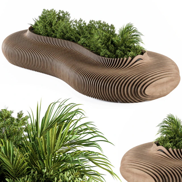 Urban Furniture / Parametric Bench with Plants- Set 22 — Descargar