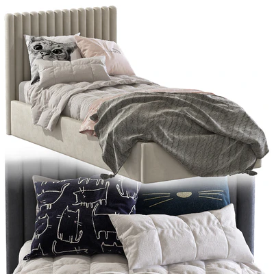 Bed with soft headboard 3 — Ver 3