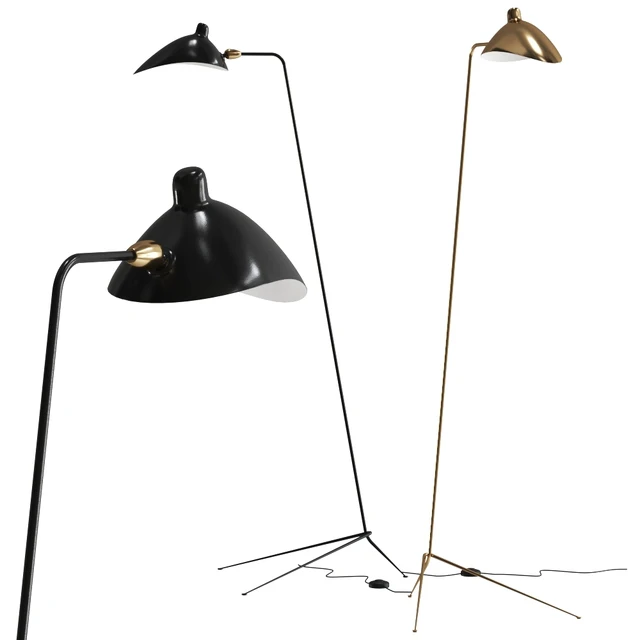 Serge Mouille LD Adjustable metal floor lamp Designer Serge Mouille — Download