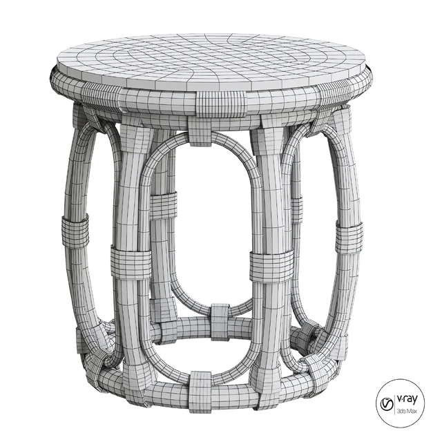 Round Natural Rattan Accent Table — Descargar
