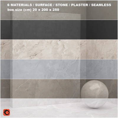 6 materials (seamless) - stone, plaster - set 24 — Ver 1
