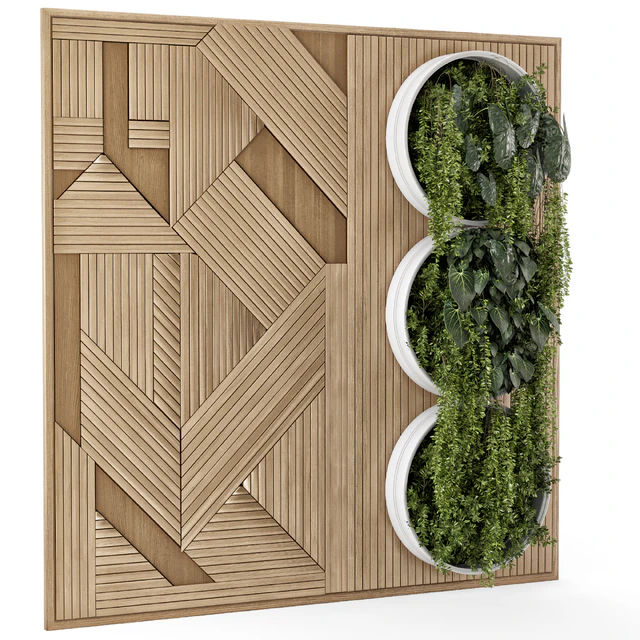 Indoor Wall Vertical Garden in Wooden Base - Set 1226 — Descargar
