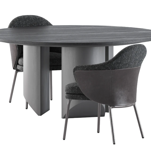 Angie chairs and Wedge table by Minotti — Скачать