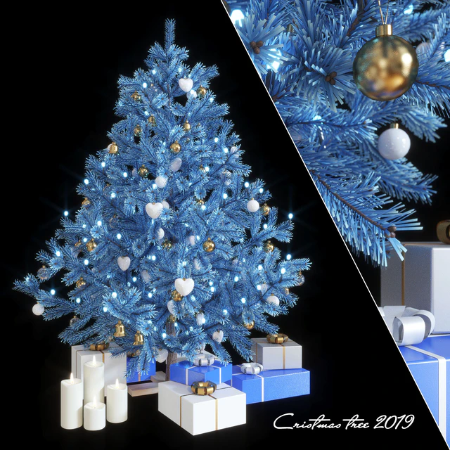 Fir-tree artificial New Year's blue — Descargar