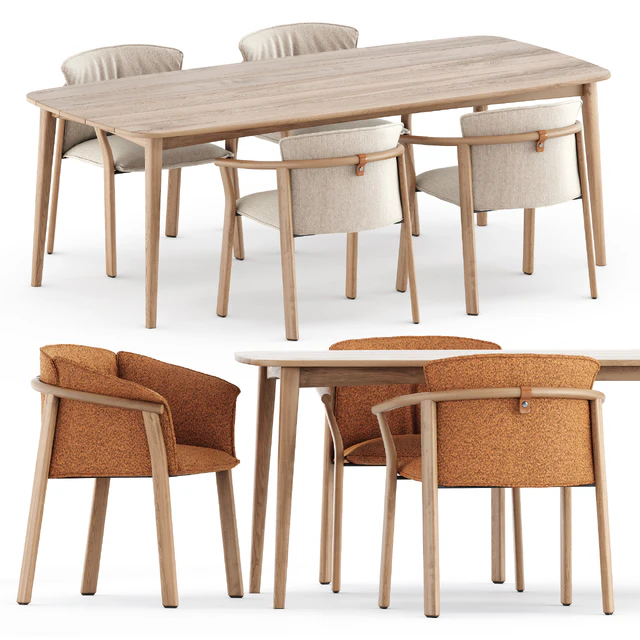 Lamorisse 3686 chair and 3687 chair by Pedrali and Grasshopper table by Karpenter — Скачать