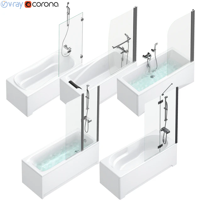 Bath and shower curtains Villeroy & Boch, Sanitana, Roca, Ideal and Cersanit set 95 — Descargar