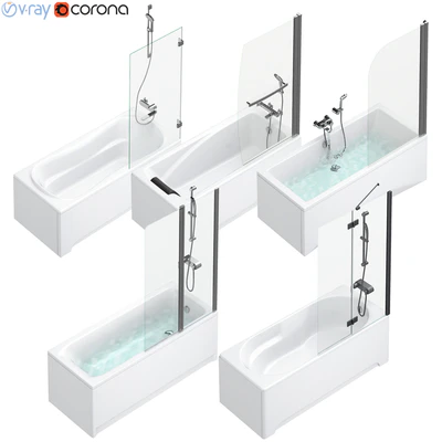 Bath and shower curtains Villeroy & Boch, Sanitana, Roca, Ideal and Cersanit set 95 — Ver 1