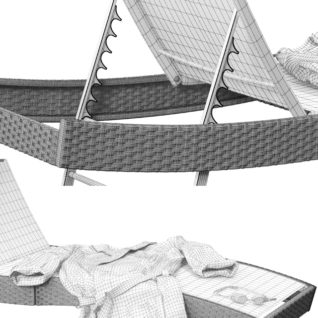 Polyrattan Sonnenliege Delphine grau — Descargar