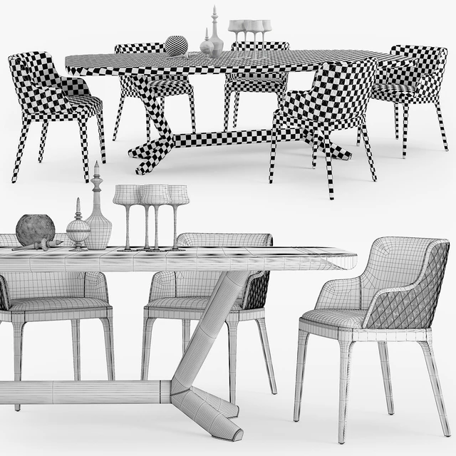 Cattelan Italia Planer table Magda armchair set01 — Descargar
