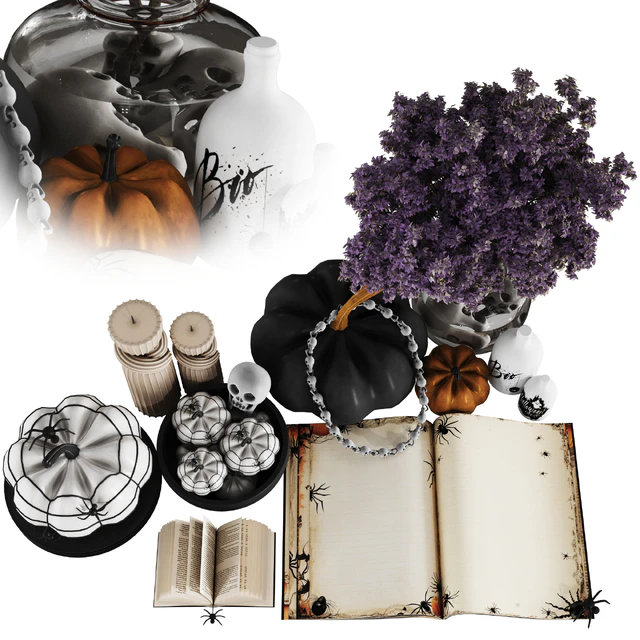 Halloween Ghost and skull Decorative Set 06 — Скачать