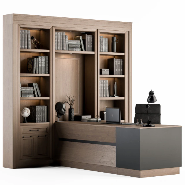Office Furniture - T-Desk Manager Set 28 — Скачать